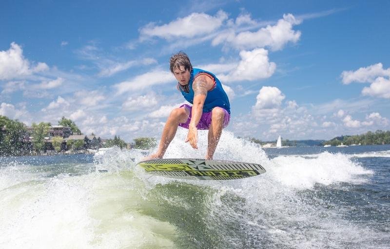 Wakesurfing behind the WT-1